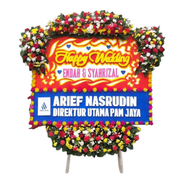 Bunga Papan Happy Wedding