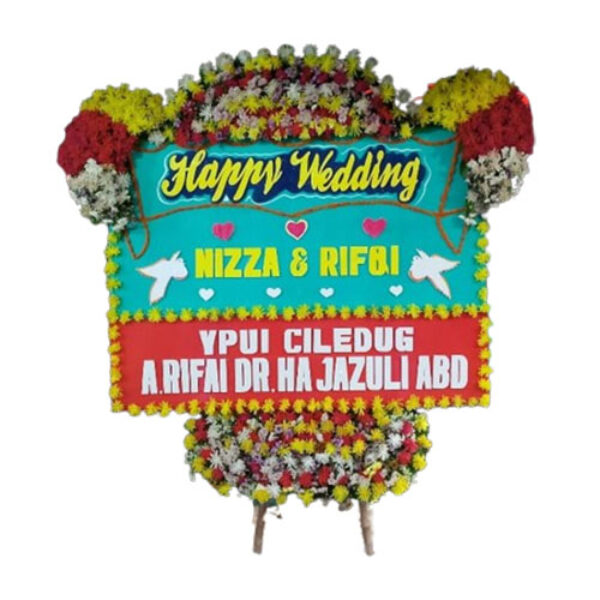 Bunga Papan Happy Wedding