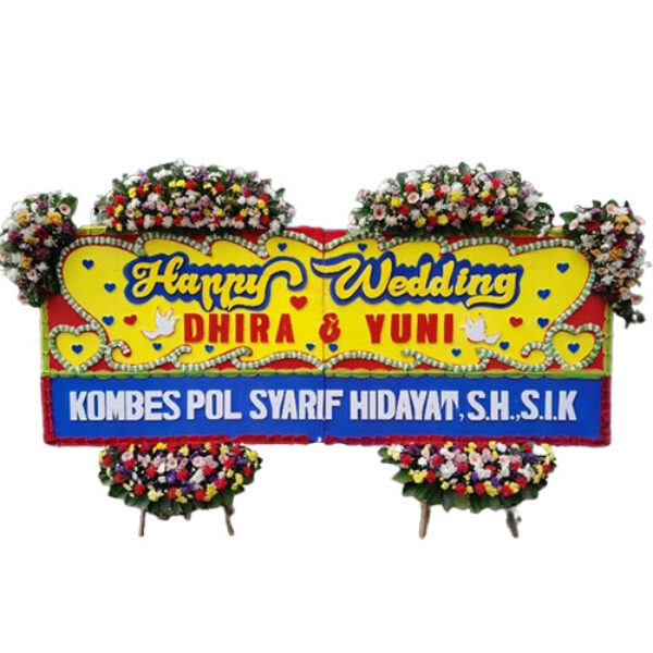 Bunga Papan Happy Wedding
