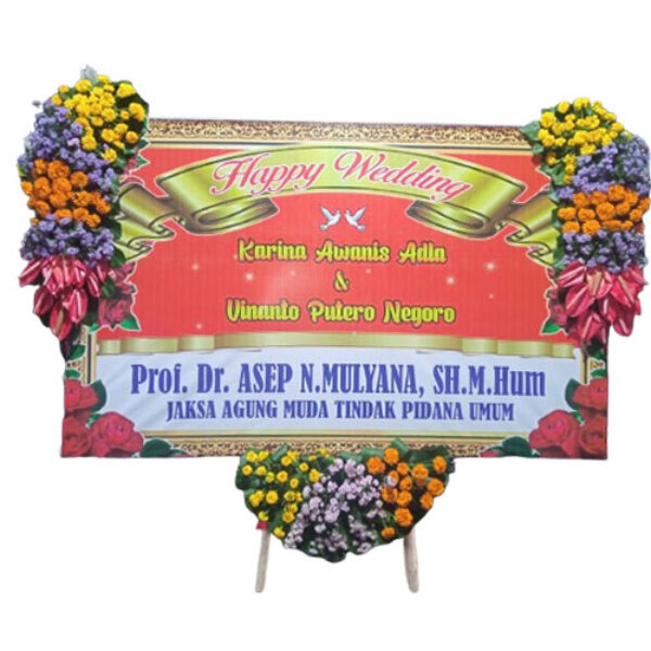 Bunga Papan Happy Wedding