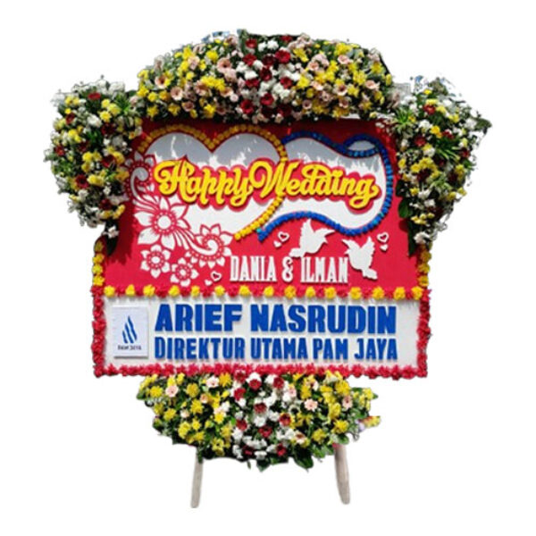 Bunga Papan Happy Wedding