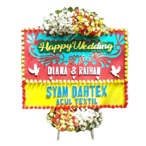 Bunga Papan Happy Wedding