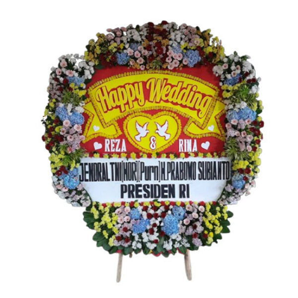 Bunga Papan Happy Wedding