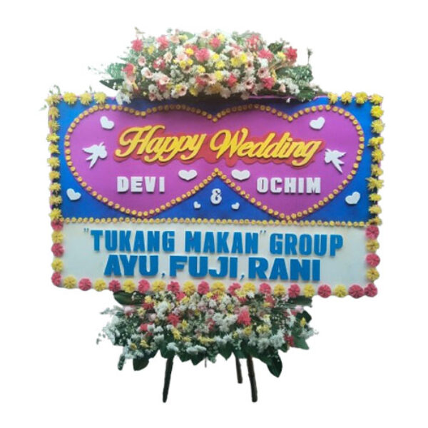 Bunga Papan Happy Wedding