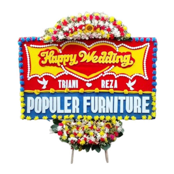 Bunga Papan Happy Wedding
